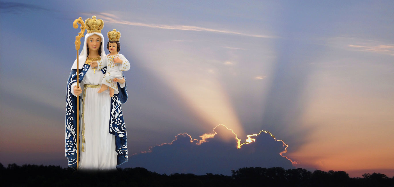 "Therefore take unto you the armour of God, that you may be able to resist in the evil day, and to stand in all things perfect." We pray for an increase of prayers and penance for ourselves and America. Our Lady of Good Success with the sunset behind her.