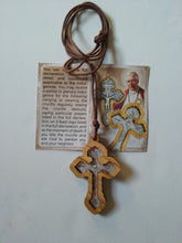 Load image into Gallery viewer, Pardon Crucifix Pendant Framed in Olivewood