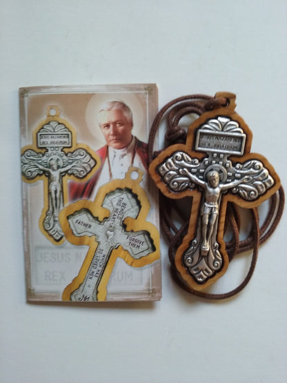 Picture of Pardon Crucifix on brown cord and explanation card