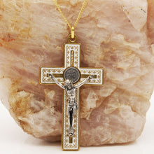 Load image into Gallery viewer, St. Benedict White Crucifix Pendant