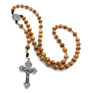 InHeartland Pardon Crucifix Rosary - Brown Cord Rosary