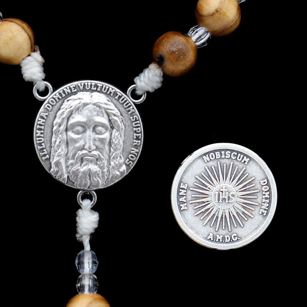 InHeartland Pardon Crucifix Rosary Centerpiece - front and back
